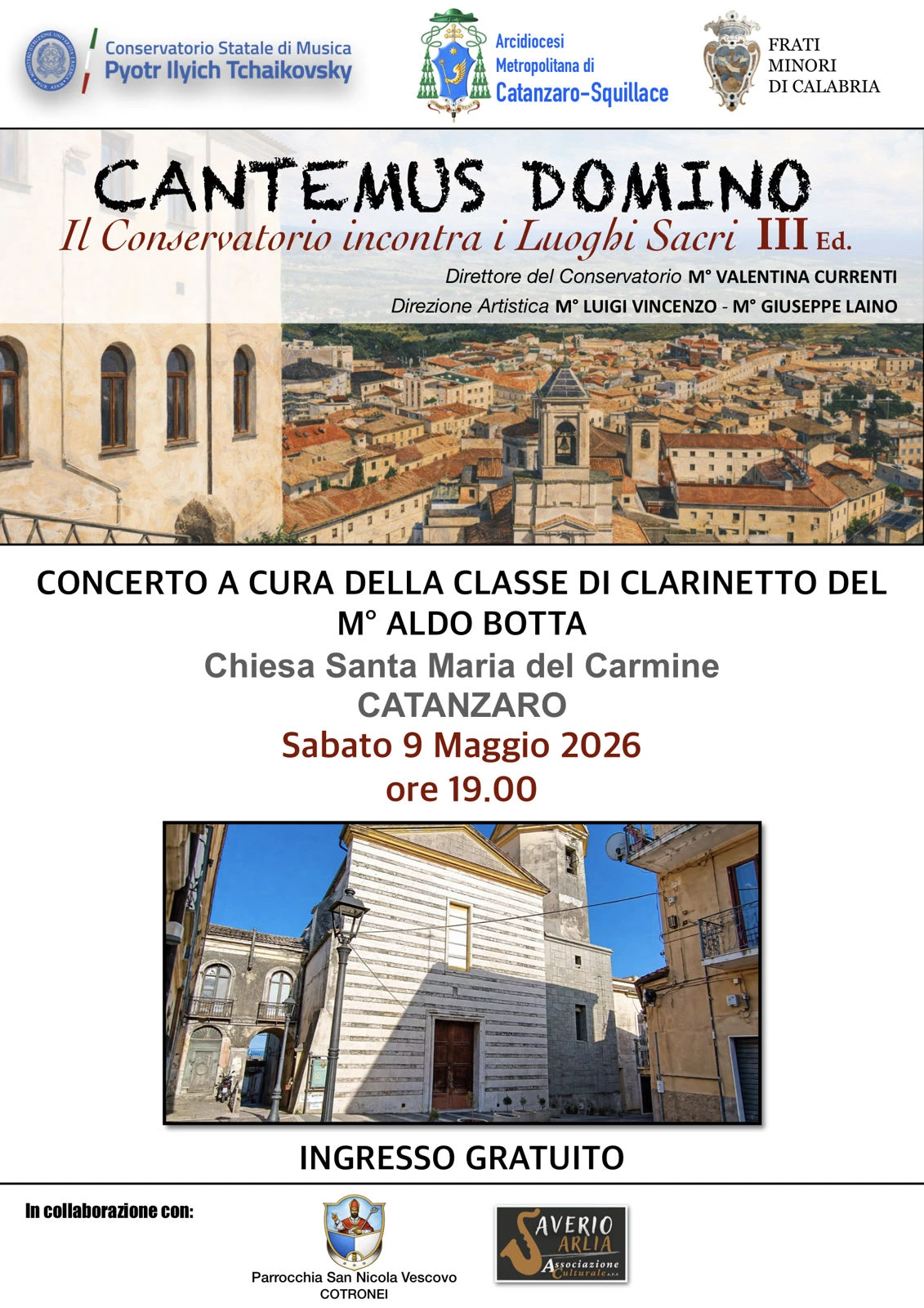 La Chiesa S. Maria del Carmine di Catanzaro ospita “Cantemus Domino-Il Conservatorio incontra i Luoghi Sacri”.&nbsp;
