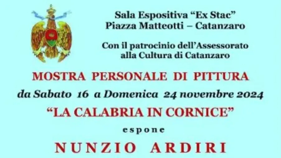 images Catanzaro, da sabato all'Ex Stac arriva "La Calabria in cornice" di Nunzio Ardiri