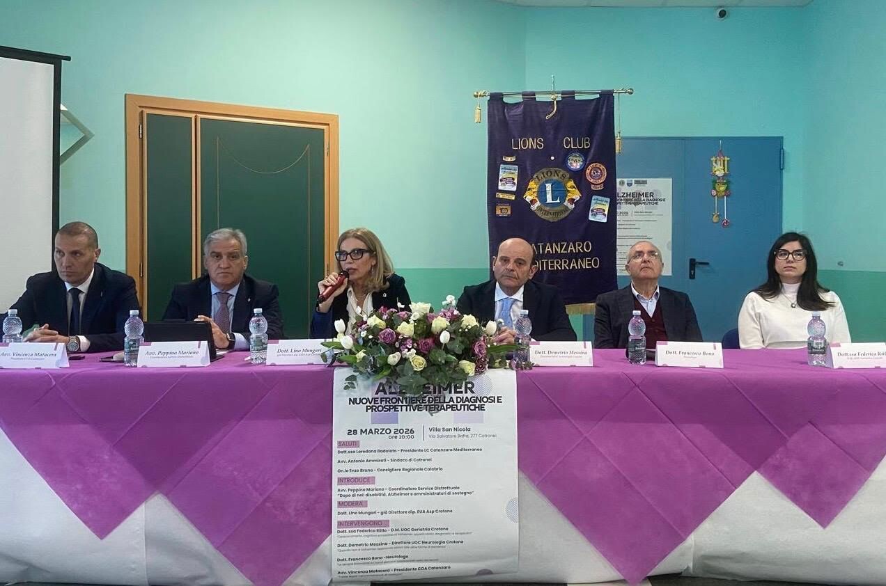 images Alzheimer e demenze, a Cotronei il Lions Club Catanzaro Mediterraneo traccia le nuove frontiere tra scienza e tutela legale
