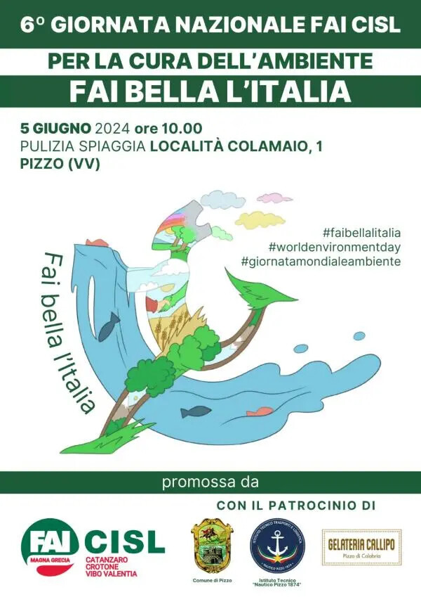 images “Fai bella l’Italia”, il 5 giugno a Pizzo la VI Giornata nazionale FAI CISL per la cura dell’ambiente
