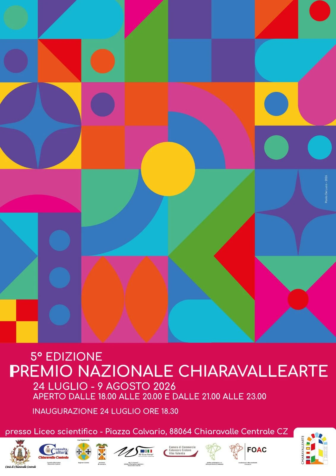 ChiaravalleArte celebra la sua quinta edizione: l’arte contemporanea torna protagonista a Chiaravalle Centrale