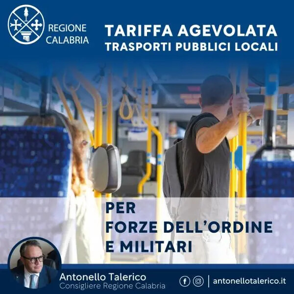 images Trasporti, Talerico: "Forze dell'ordine e militari hanno diritto a tariffe agevolate"