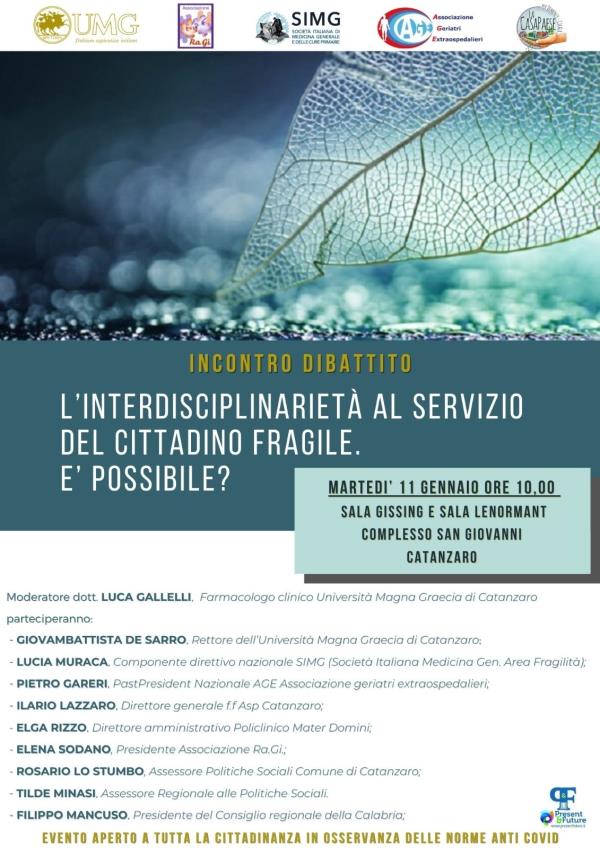 images 'L’interdisciplinarietà al servizio del cittadino fragile. E' possibile?', martedì il dibattito al San Giovanni di Catanzaro