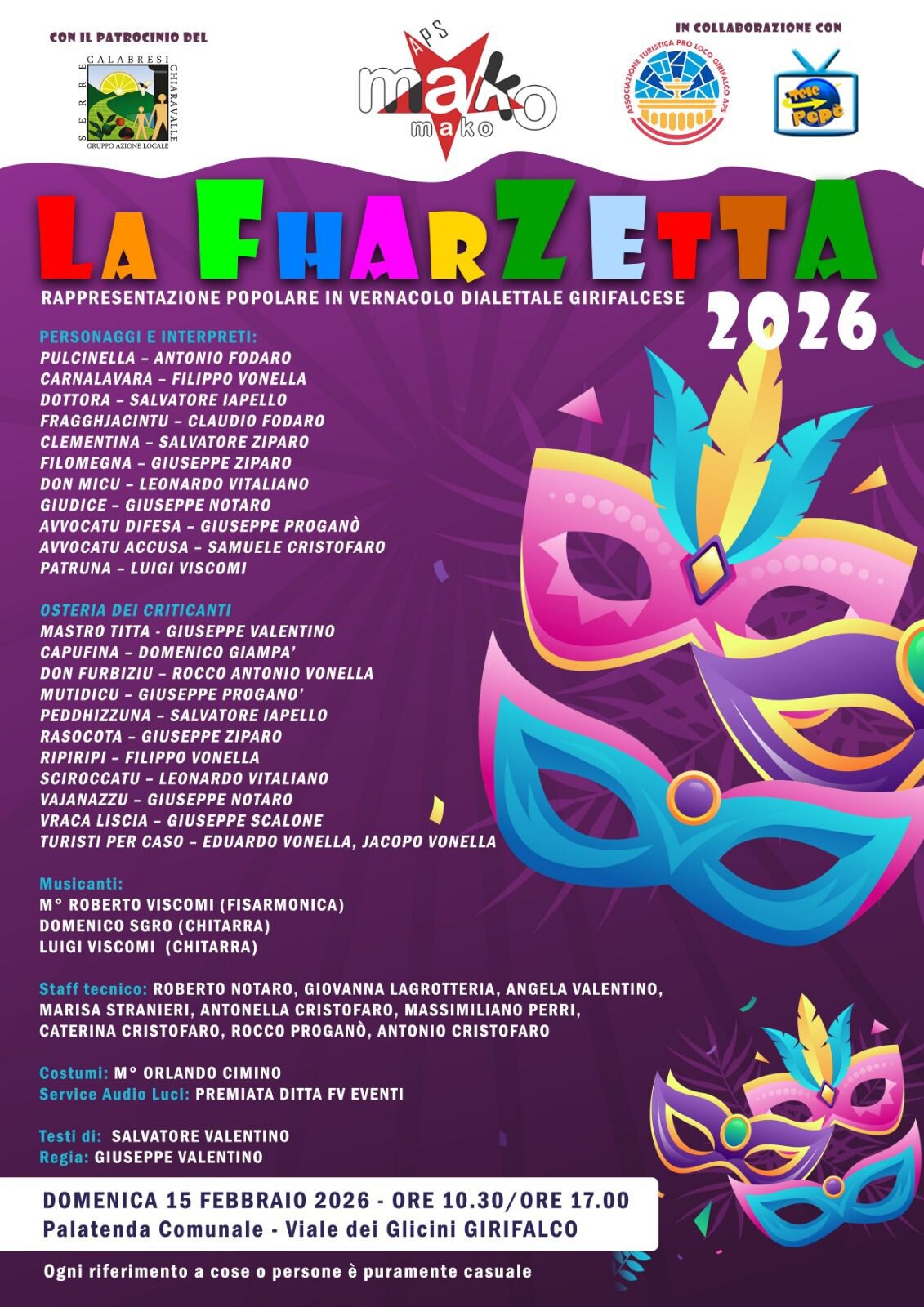 images Domenica di Carnevale: a Girifalco va di scena "La Fharzetta"