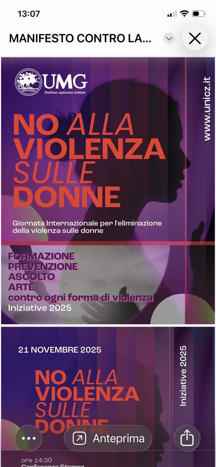 images L'UMG dice no alla violenza sulle donne e lancia una serie di iniziative 