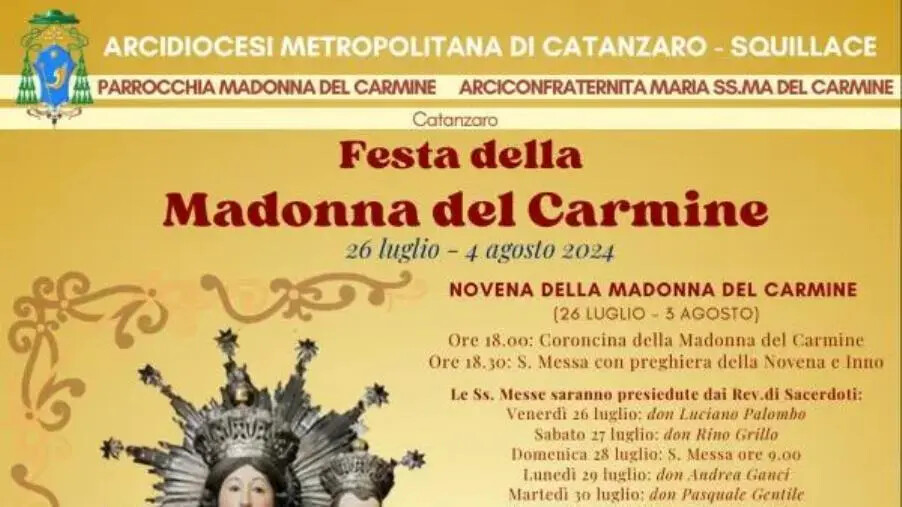 images Catanzaro, il 26 luglio inizia la festa della Madonna del Carmine
