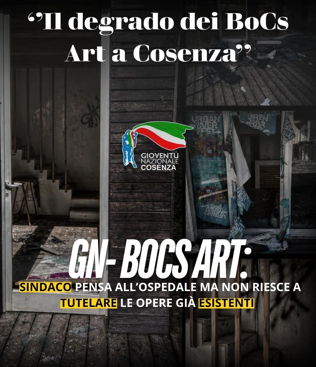 Cosenza, accuse di degrado nelle periferie: la denuncia di Gioventù Nazionale