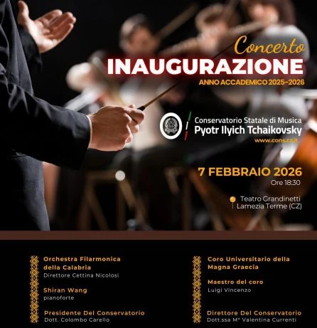 Il Conservatorio “P. I. Tchaikovsky” di Catanzaro inaugura  l’Anno accademico al Teatro Grandinetti di Lamezia 