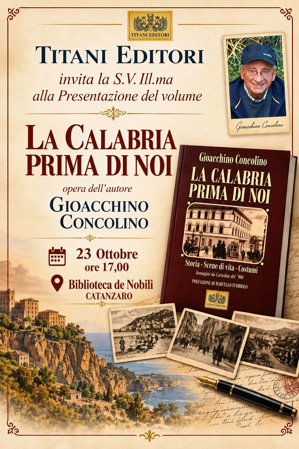 "La Calabria prima di noi" la racconta Gioacchino Concolino in un libro: a Catanzaro la presentazione 