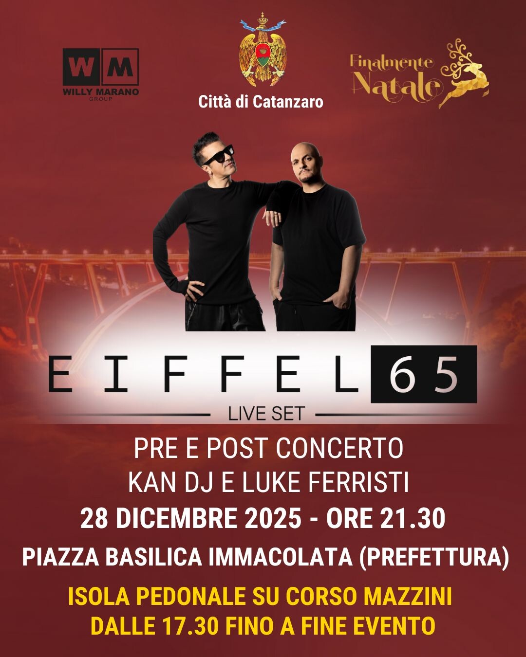 images Catanzaro, musica e festa sul Corso: stasera concerto gratuito degli Eiffel 65 e isola pedonale 