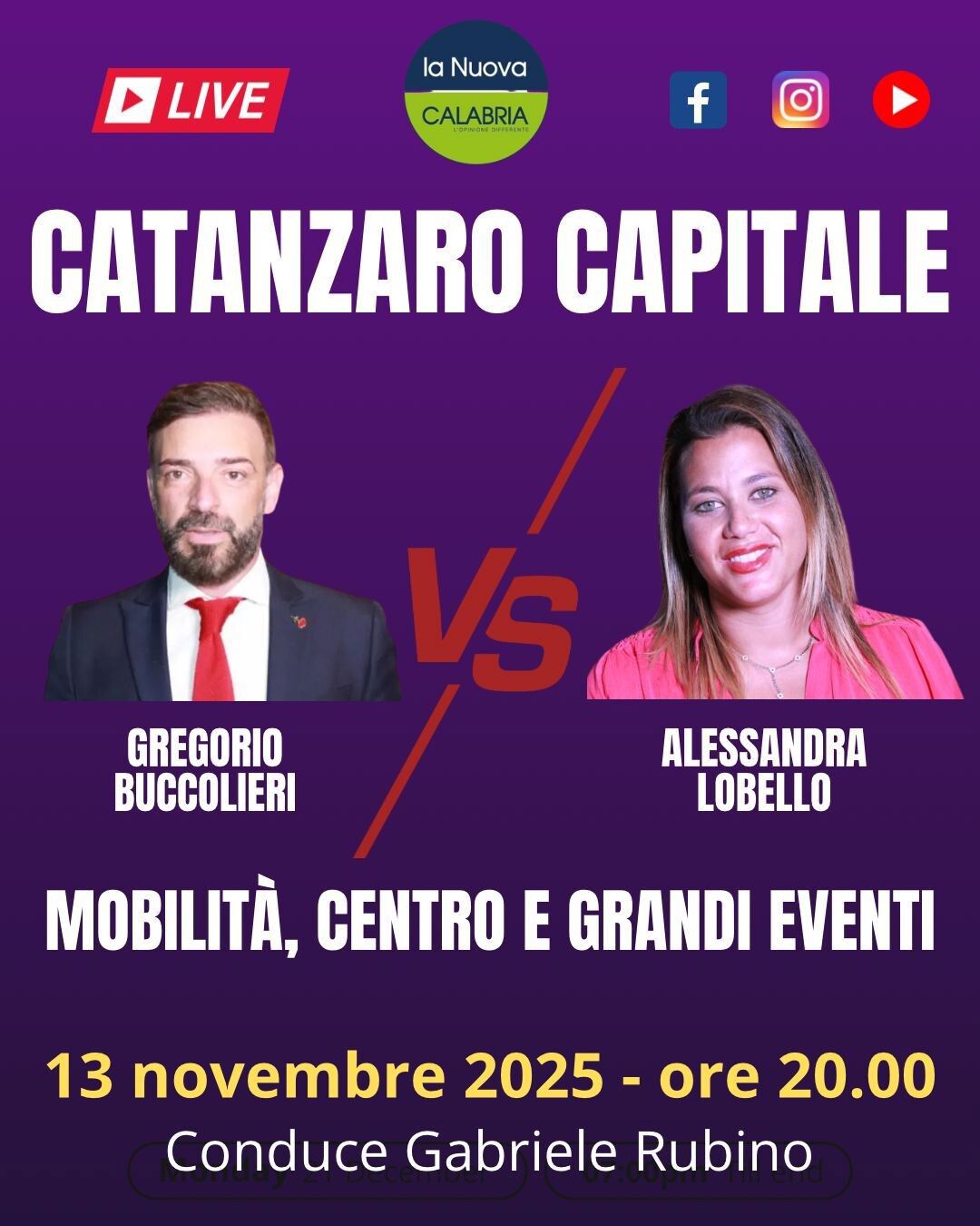 Mobilità, centro e grandi eventi: il confronto Buccolieri-Lobello nella nuova puntata di Catanzaro Capitale (DIRETTA ORE 20) images Mobilità, centro e grandi eventi: il confronto Buccolieri-Lobello nella nuova puntata di Catanzaro Capitale (DIRETTA ORE 20)