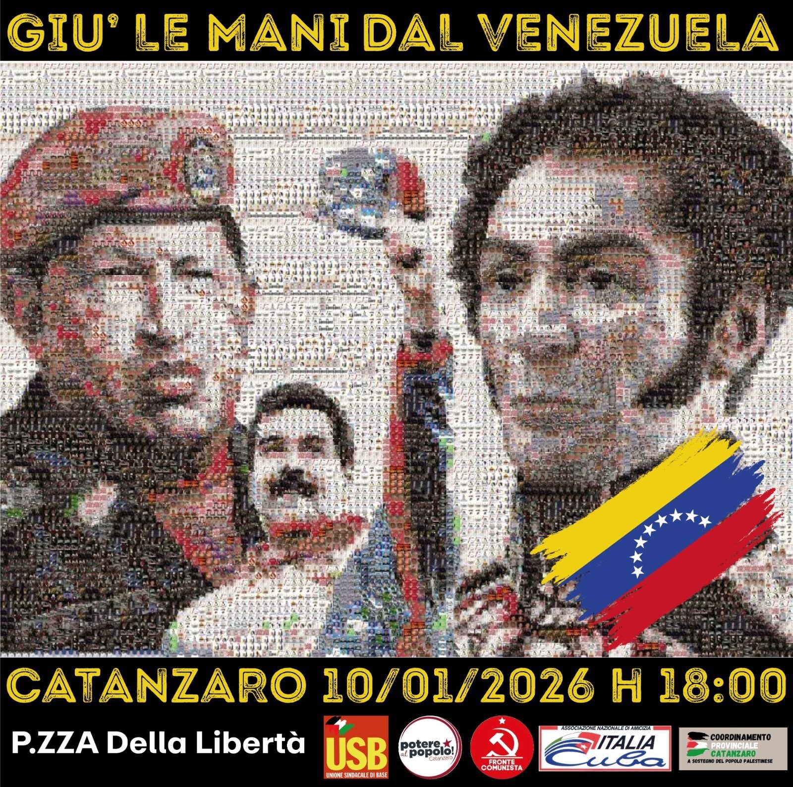 images "Giù le mani dal Venezuela!", in piazza a Catanzaro per la liberazione di Maduro e  Cilia Flores 