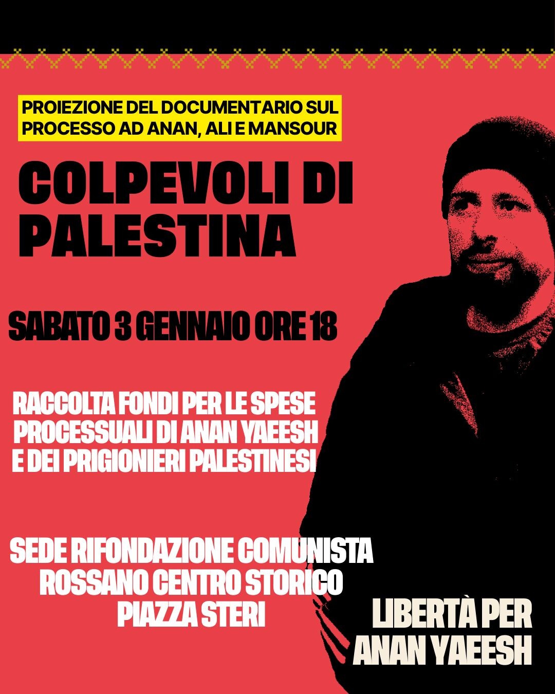 images A Rossano la proiezione del documentario d’inchiesta&nbsp;"Colpevoli di Palestina"