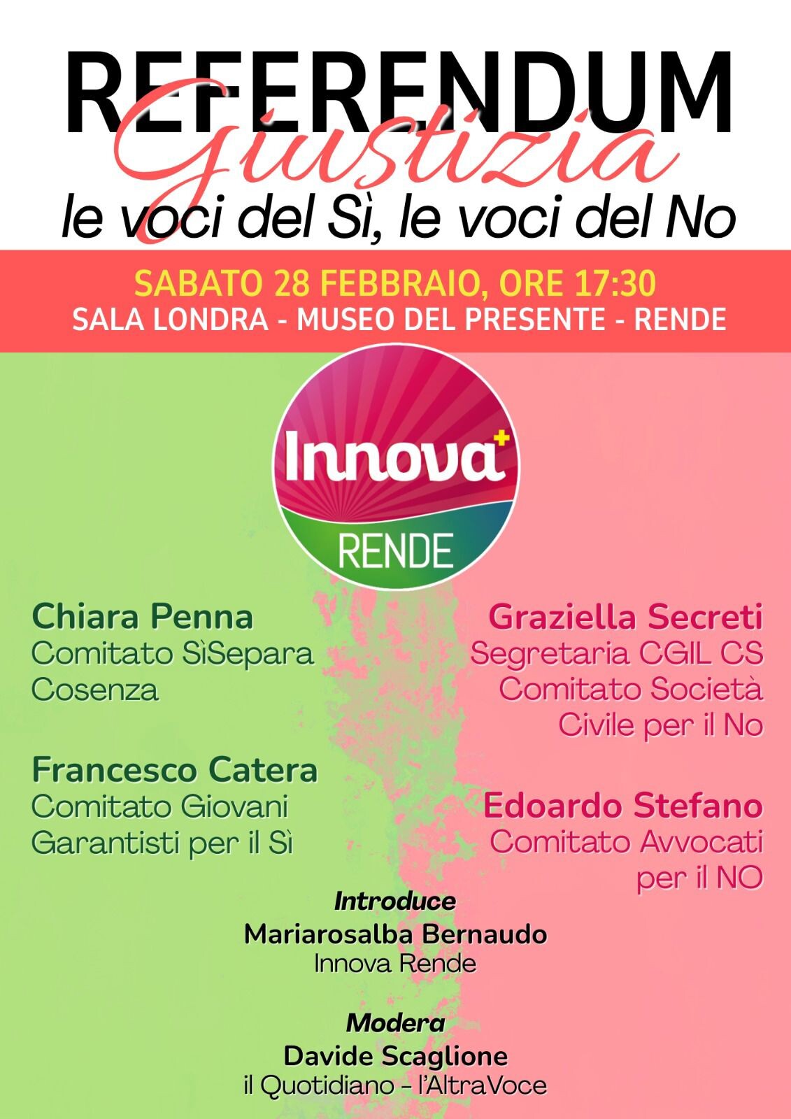 images Referendum Giustizia, a Rende un confronto pubblico tra le voci del Sì e del No