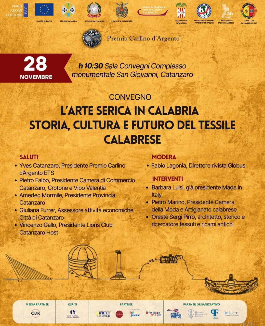 images Premio Carlino d’Argento: al Complesso San Giovanni di Catanzaro incontro sull’arte serica in Calabria 