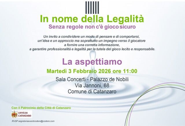images "Senza regole non c'è gioco sicuro": a Catanzaro il 3 febbraio l'iniziativa "In nome della legalità"