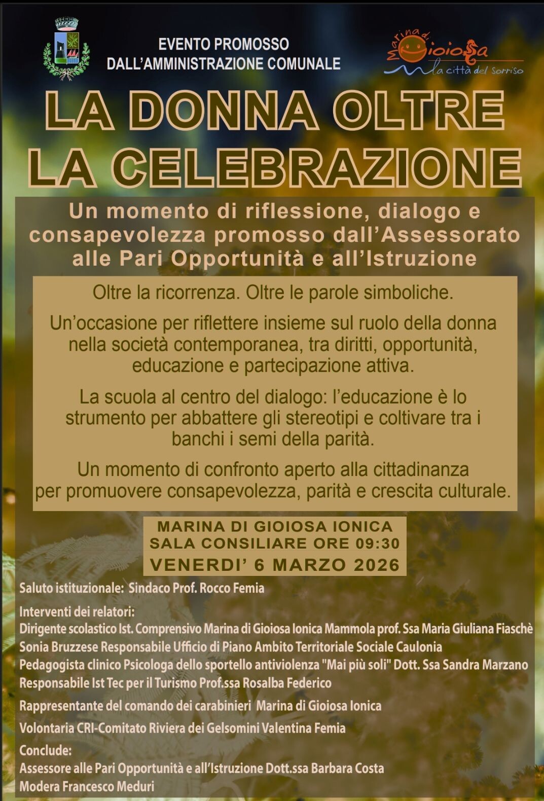 images "La Donna Oltre la Celebrazione", a Marina di Gioiosa Ionica un dialogo su diritti e consapevolezza