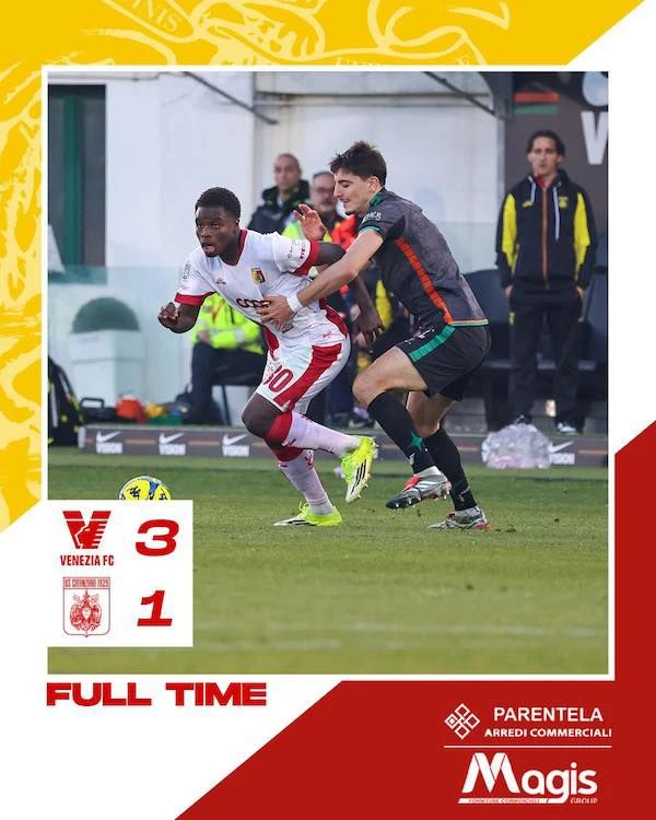 Serie B, VENEZIA vs CATANZARO: 3-1. Le Aquile cadono al Penzo