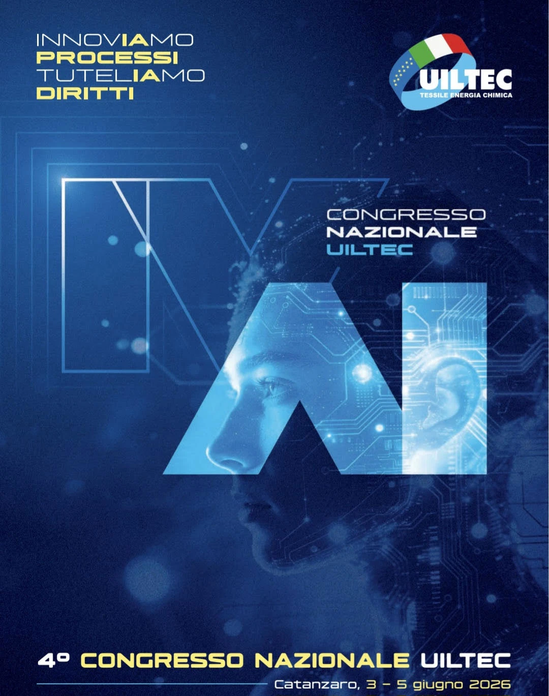 &nbsp;Industria, energia, e IA: dal 3 al 5 giugno a Catanzaro il IV Congresso nazionale Uiltec  