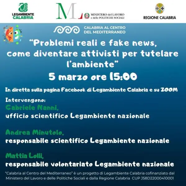 images “Problemi reali e fake news, come diventare attivisti per tutelare l’ambiente”, il 5 marzo il webinar di Legambiente
