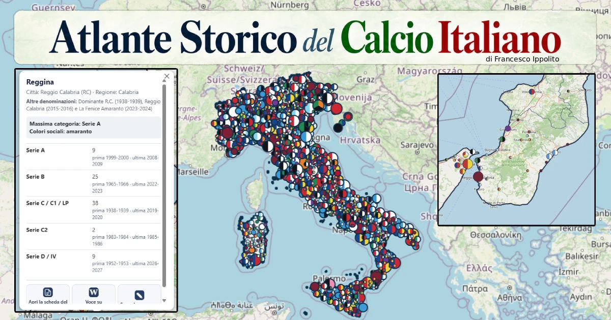 Dalla Reggina al Locri, dalla Gioiese all'HinterReggio: il calcio reggino rivive nell'Atlante Storico del Calcio Italiano