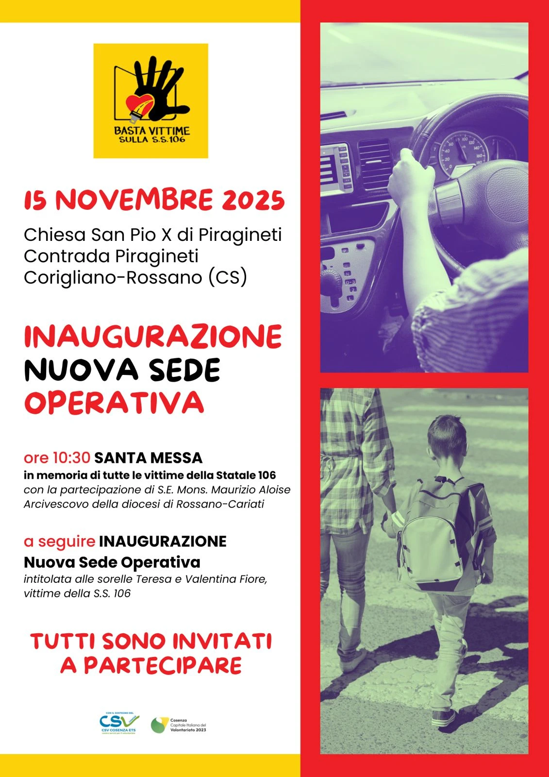 "Basta vittime sulla Ss 106" inaugura la propria sede operativa a Corigliano Rossano 