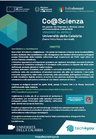 Il futuro della transizione ecologica nasce nel Campus: l’UniCal presenta “Co@Scienza”