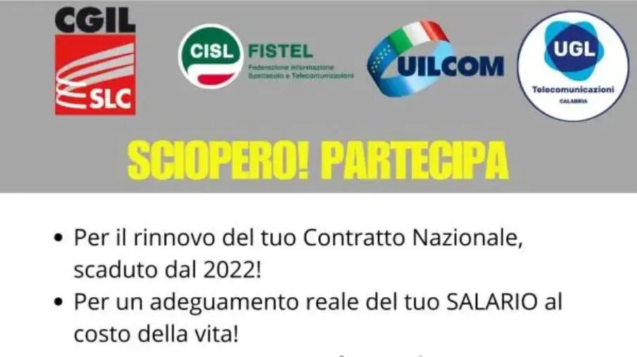 Rinnovo del contratto Tlc, domani sciopero generale in Calabria images Rinnovo del contratto Tlc, domani sciopero generale in Calabria