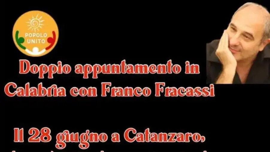 Doppio appuntamento con Franco Fracassi tra Catanzaro e Soverato: incontri promossi da "Popolo unito" images Doppio appuntamento con Franco Fracassi tra Catanzaro e Soverato: incontri promossi da "Popolo unito"