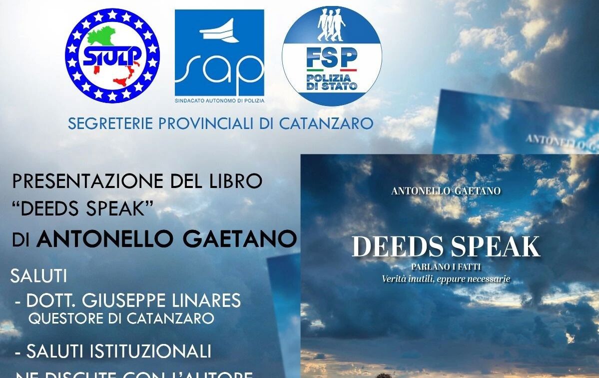 images “Deeds Speak”, a Catanzaro il libro dell’ex investigatore sotto copertura Antonello Gaetano