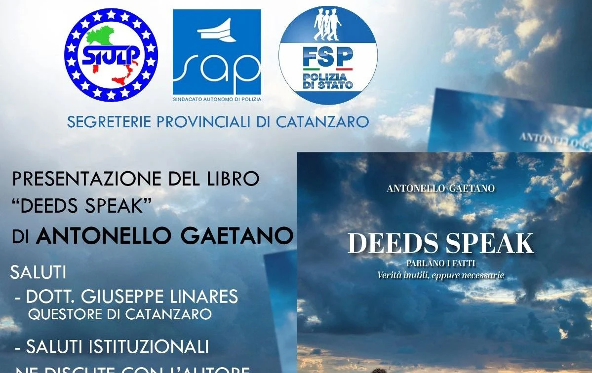 “Deeds Speak”, a Catanzaro il libro dell’ex investigatore sotto copertura Antonello Gaetano