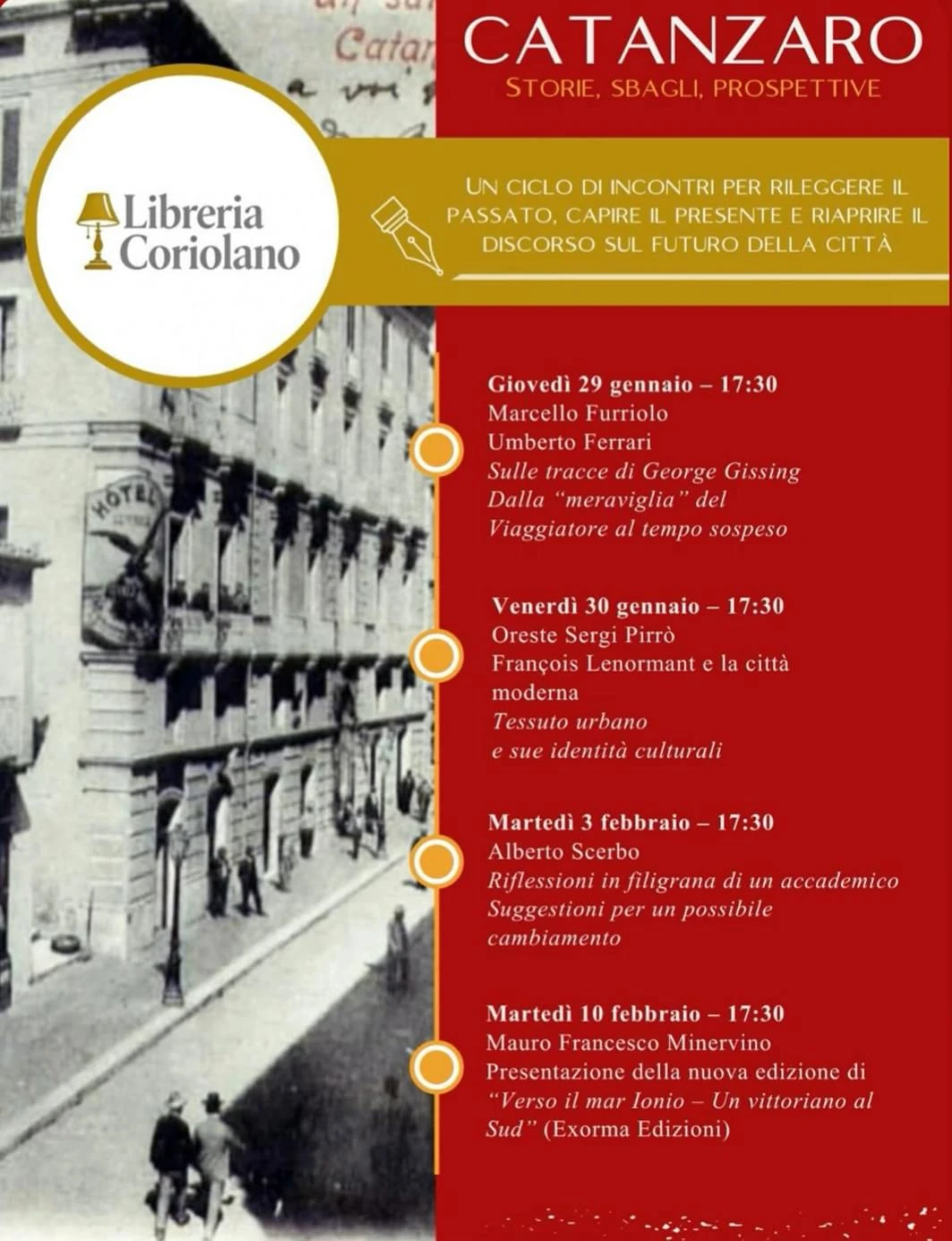 La Libreria Coriolano presenta un ciclo di incontri su passato, presente e futuro di Catanzaro  