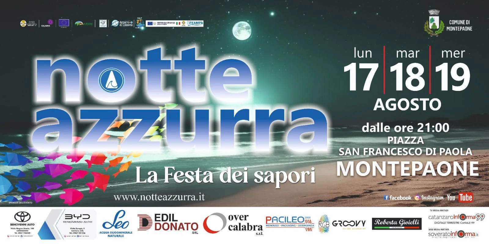 La notte azzurra arriva a Montepaone: le date dell’evento