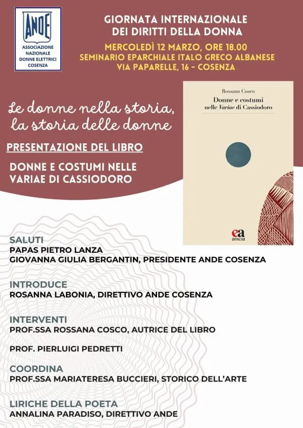images La storia di due donne raccontata da Cassiodoro nell'iniziativa dell’ANDE Cosenza