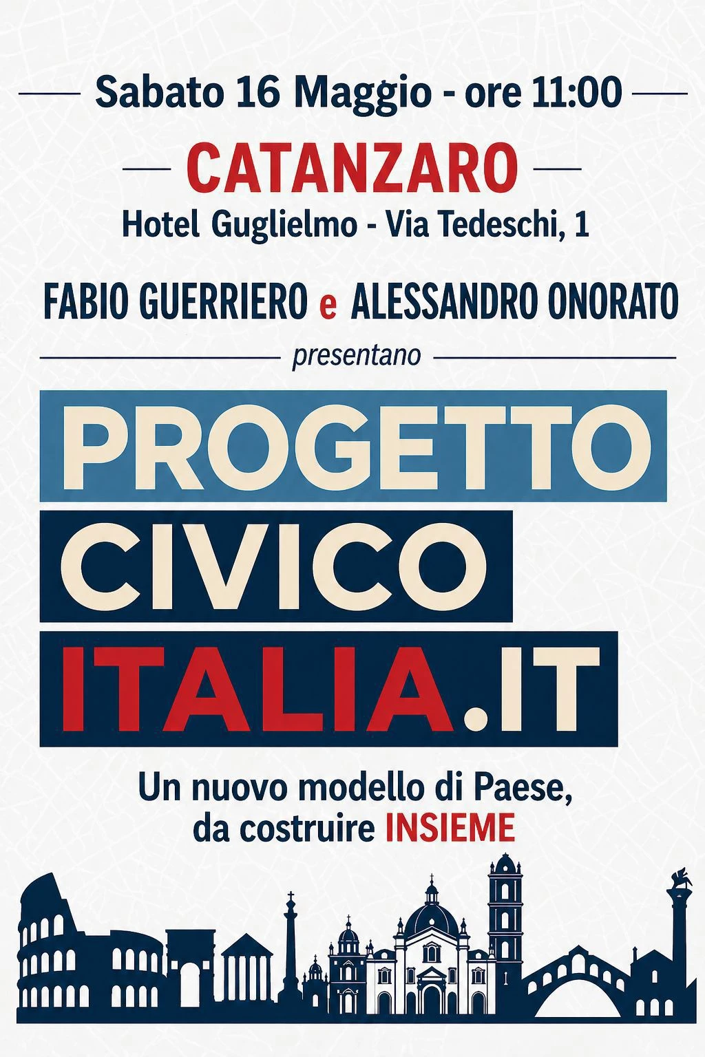 Progetto Civico Italia sbarca in Calabria: nasce il movimento civico per costruire un nuovo modello di Paese