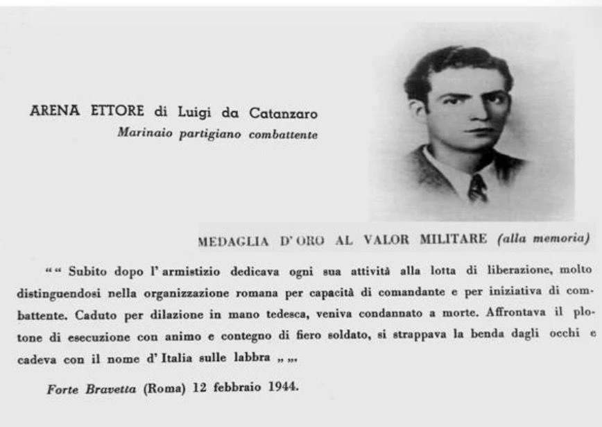 Catanzaro, il valore della memoria: il partigiano e medaglia d’oro Ettore Arena avrà una sua via