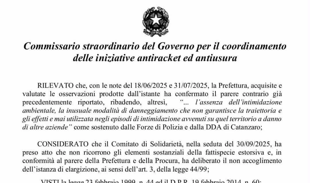 No della Prefettura a Tubertini per accedere al fondo antiracket, la Tazzina della Legalità: "Vergogna assoluta"