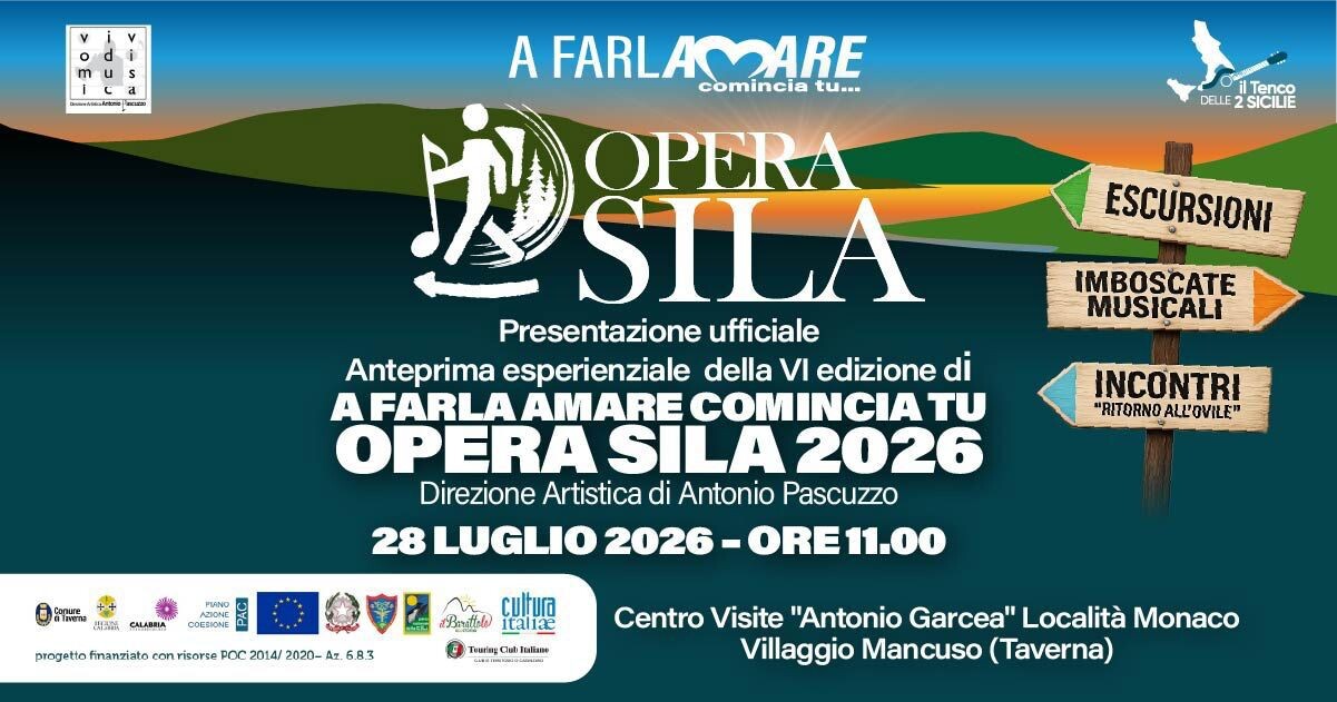“A Farla Amare Comincia Tu – Opera Sila 2026”: il 28 luglio la presentazione ufficiale images “A Farla Amare Comincia Tu – Opera Sila 2026”: il 28 luglio la presentazione ufficiale