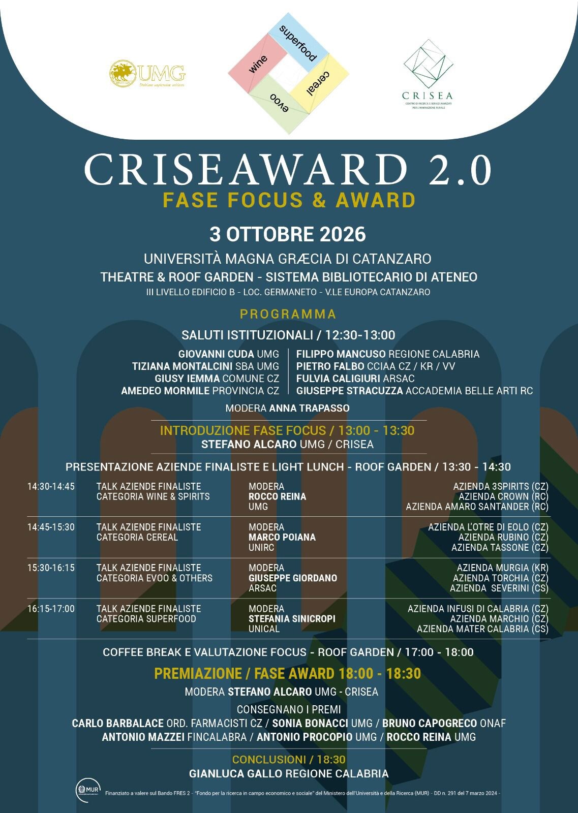 images Criseaward 2.0, sabato 3 ottobre la finale tra aziende calabresi all’Università Magna Graecia di Catanzaro