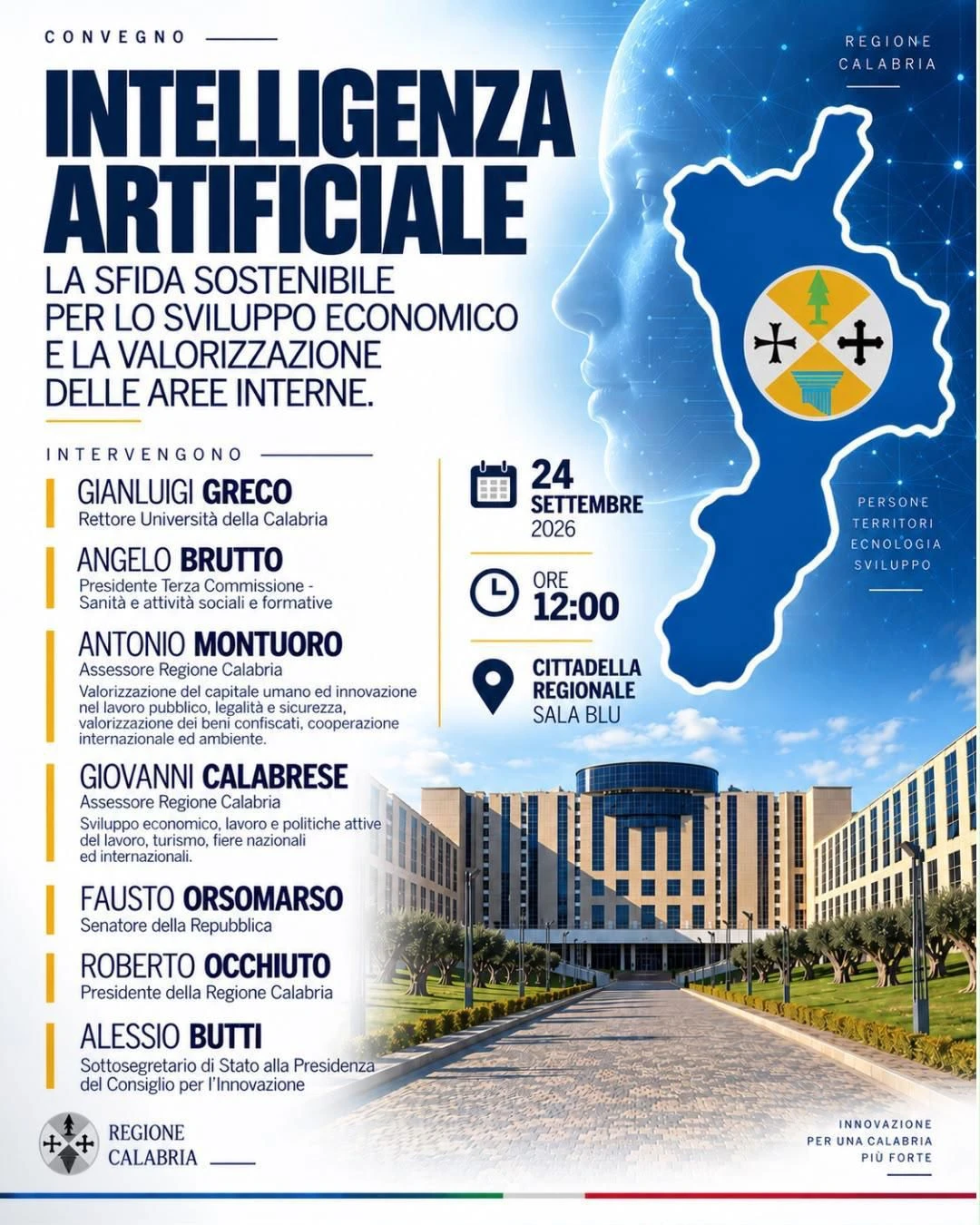 IA e sviluppo delle aree interne: a Catanzaro il convegno “La sfida sostenibile”
