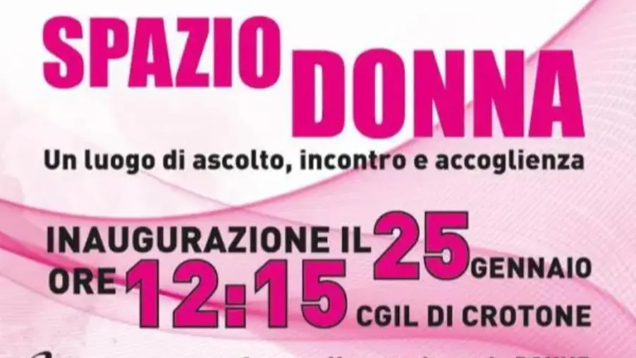 Crotone, il sindacato Cgil Pensionati inaugura il 25 gennaio lo Spazio Donna images Crotone, il sindacato Cgil Pensionati inaugura il 25 gennaio lo Spazio Donna