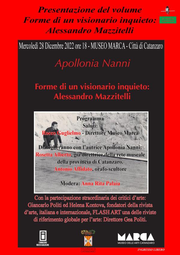 “Forme di un visionario inquieto: Alessandro Mazzitelli”, l'opera di Apollonia Nanni al Marca di Catanzaro images “Forme di un visionario inquieto: Alessandro Mazzitelli”, l'opera di Apollonia Nanni al Marca di Catanzaro