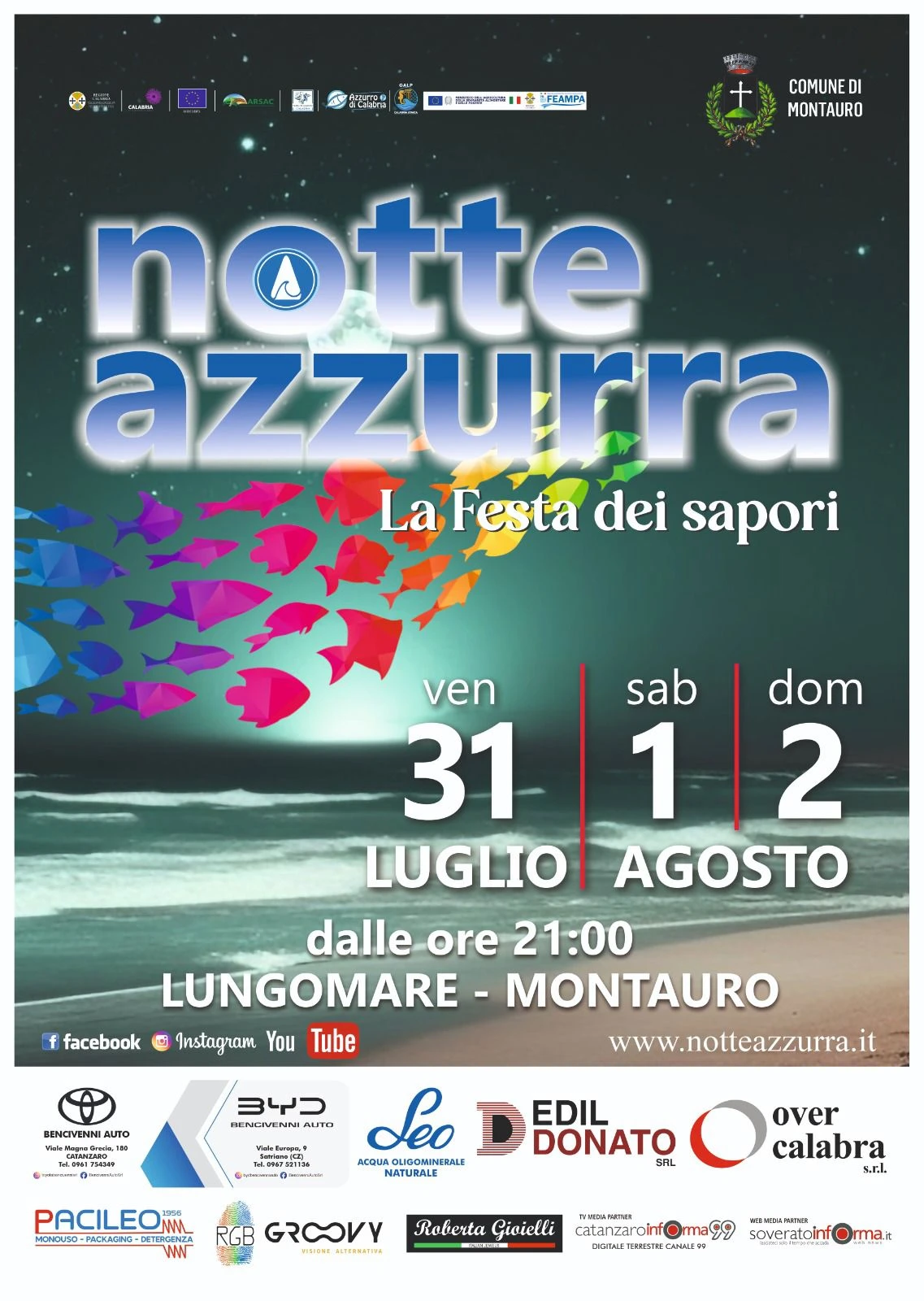 La Notte Azzurra svela il cartellone musicale: tre serate di live sul lungomare di Montauro