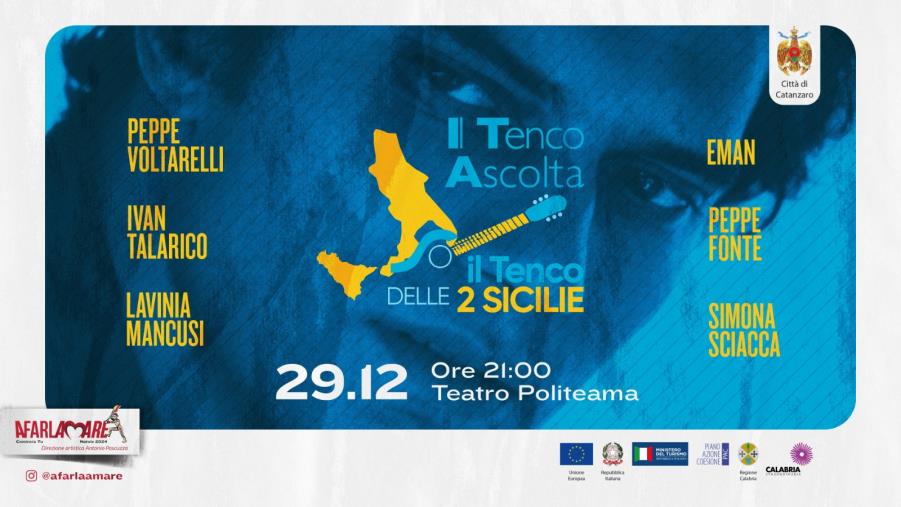 Catanzaro, “A farla amare comincia tu”: domani al Politeama “Il Tenco Ascolta” images Catanzaro, “A farla amare comincia tu”: domani al Politeama “Il Tenco Ascolta”