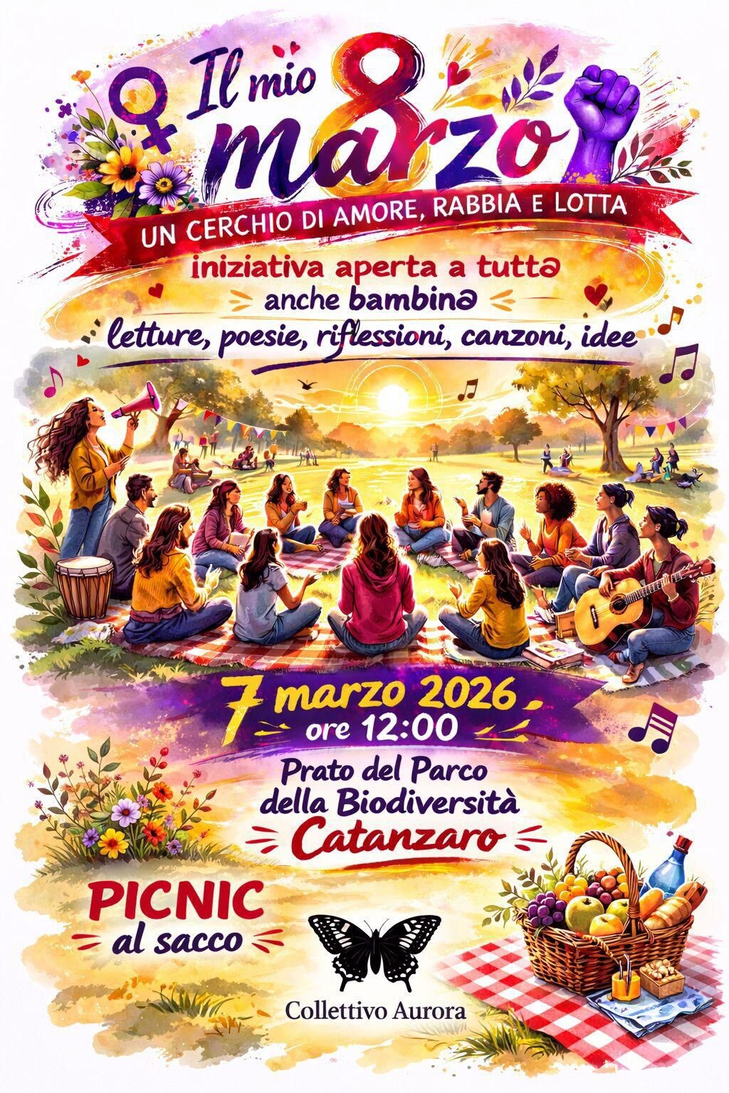 images "Il mio 8 marzo. Un cerchio di amore, rabbia e lotta": a Catanzaro l'iniziativa del Collettivo Aurora