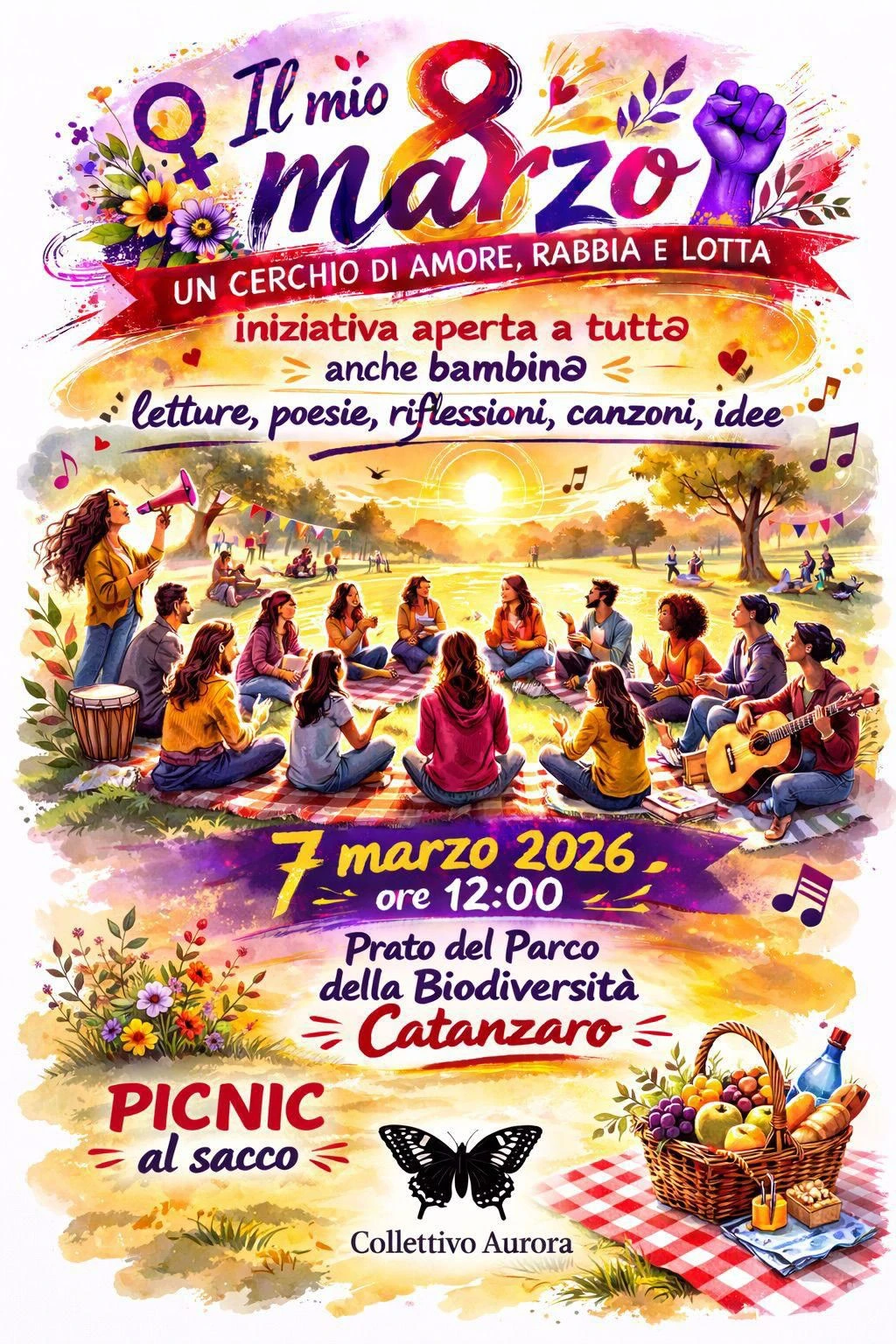 "Il mio 8 marzo. Un cerchio di amore, rabbia e lotta": a Catanzaro l'iniziativa del Collettivo Aurora