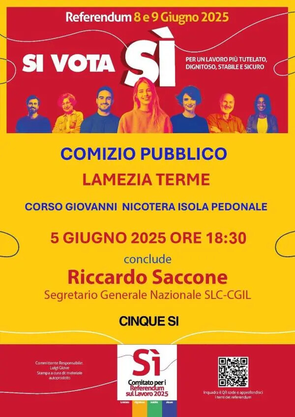 images Referendum: a Lamezia ospite il segretario nazionale SLC-CGIL, Riccardo Saccone