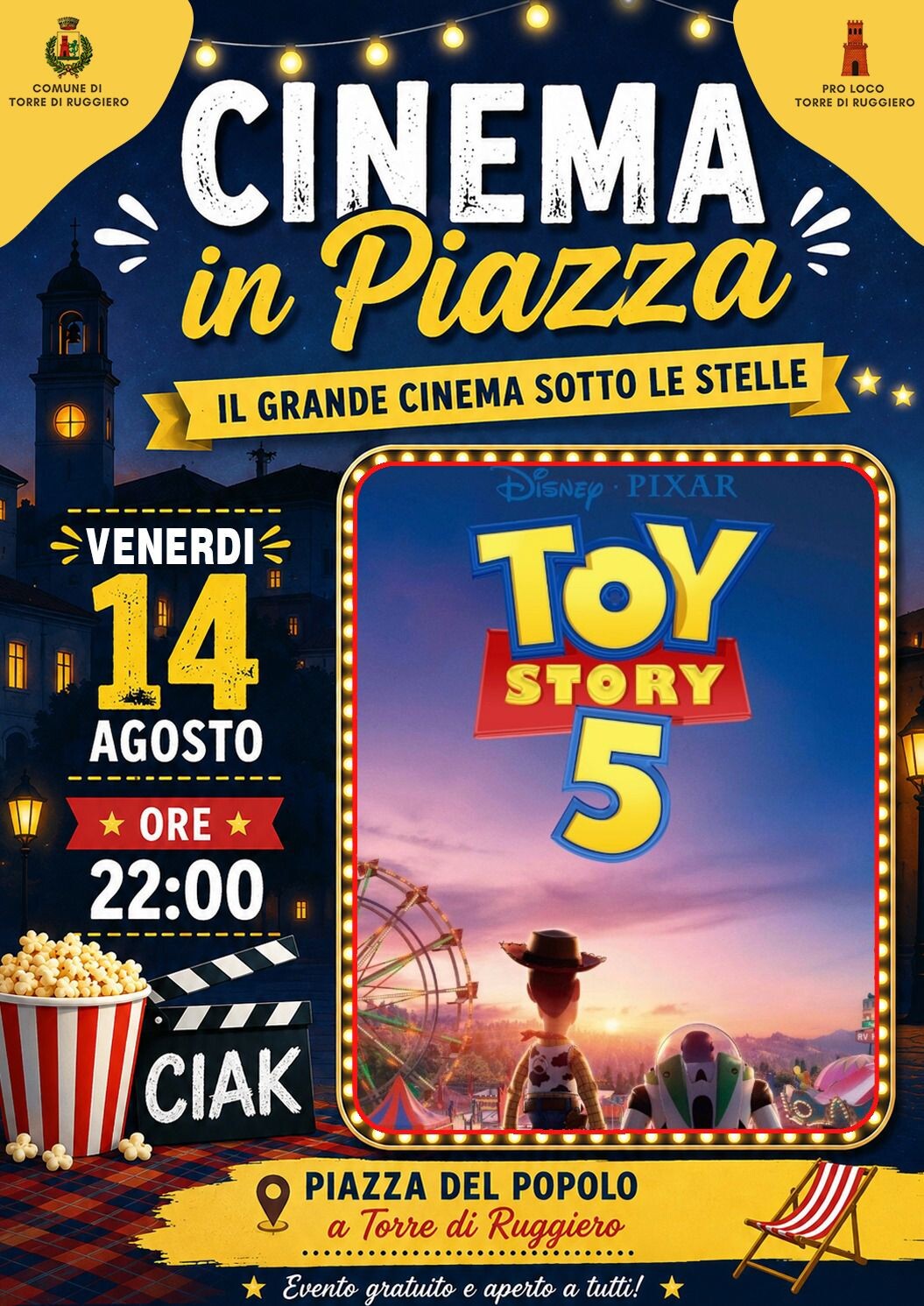 Torre di Ruggiero, stasera il cinema sotto le stelle: in Piazza del Popolo arriva “Toy Story 5” images Torre di Ruggiero, stasera il cinema sotto le stelle: in Piazza del Popolo arriva “Toy Story 5”