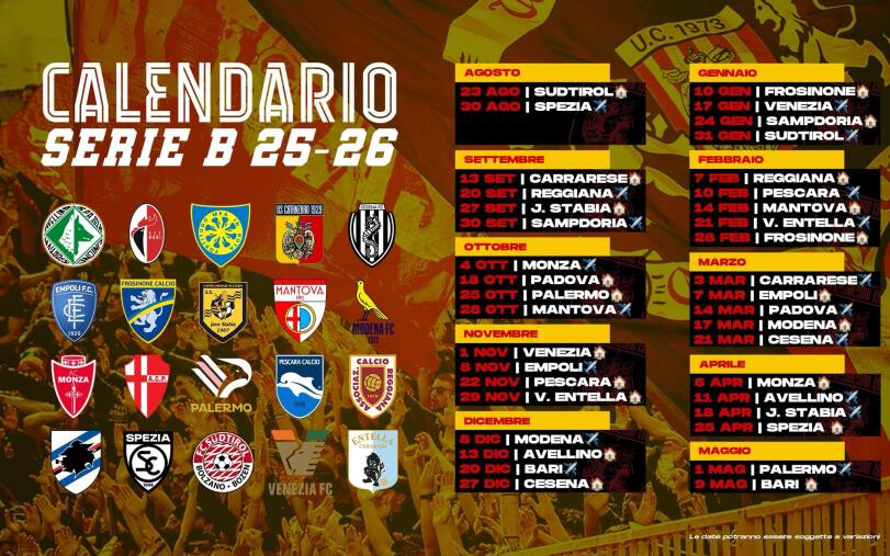 images Serie B 2025-26, il calendario completo dell'US Catanzaro 1929 