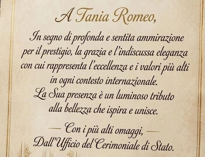 images L’Eccellenza dell’Opera Lirica vola nel Futuro: Encomio dall'Ufficio del Cerimoniale di Stato a Tania Romeo